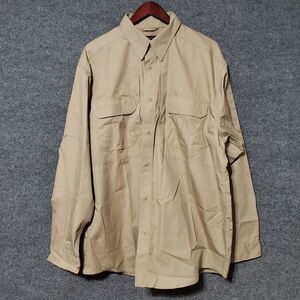 5.11 Tactical Taclite Pro Shirt Mens Large Tan Khaki Vented Utility Security